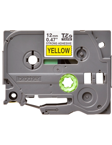 Brother - TZE-S631 - Etiquettes - Noir sur Jaune - 12 mm - Rouleau (1,2  cm x 8 m) - laminé adhésif