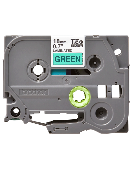 Brother - TZE-741 - Etiquettes - Noir sur Vert - 18 mm - Rouleau (1,8 cm x 8 m) - autocollant laminé