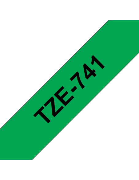 Brother - TZE-741 - Etiquettes - Noir sur Vert - 18 mm - Rouleau (1,8 cm x 8 m) - autocollant laminé
