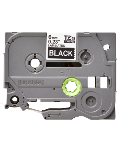 Brother - TZE-315 - Etiquettes - Blanc sur Noir - Rouleau (6 mm x 8 m) - autocollant laminé