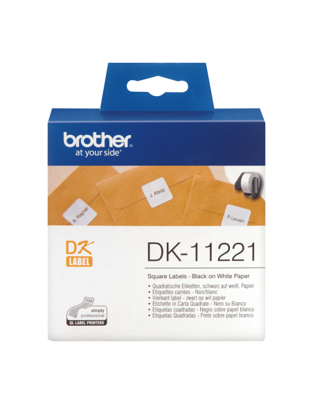 Brother - DK-11221 - Etiquettes carrées (23 x 23 mm) papier - 1000 étiquettes 