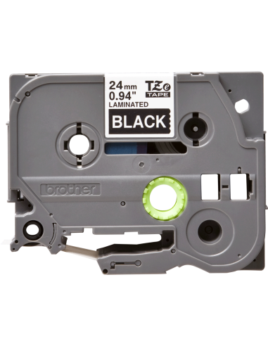 Brother - TZE-355 - Etiquettes - Blanc sur Noir - Rouleau (24 mm x 8 m) - autocollant laminé
