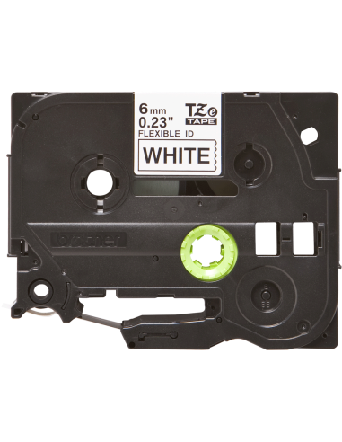 Brother - TZE-FX211 - Etiquettes - Noir sur Blanc 6 mm - Rouleau (0,6 cm x 8 m) - laminé flexi ID