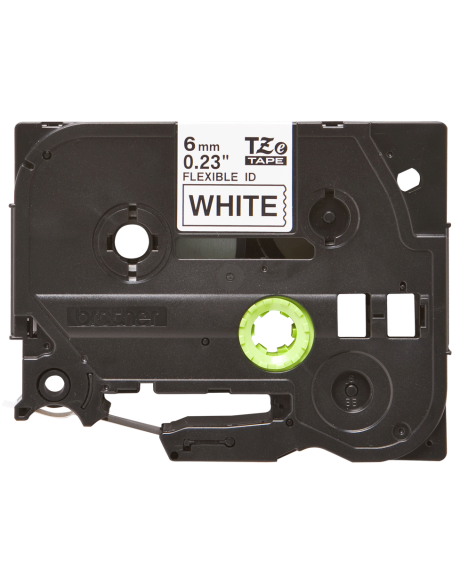Brother - TZE-FX211 - Etiquettes - Noir sur Blanc 6 mm - Rouleau (0,6 cm x 8 m) - laminé flexi ID