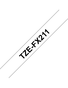 Brother - TZE-FX211 - Etiquettes - Noir sur Blanc 6 mm - Rouleau (0,6 cm x 8 m) - laminé flexi ID