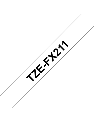 Brother - TZE-FX211 - Etiquettes - Noir sur Blanc 6 mm - Rouleau (0,6 cm x 8 m) - laminé flexi ID