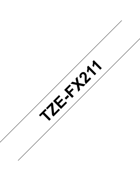 Brother - TZE-FX211 - Etiquettes - Noir sur Blanc 6 mm - Rouleau (0,6 cm x 8 m) - laminé flexi ID