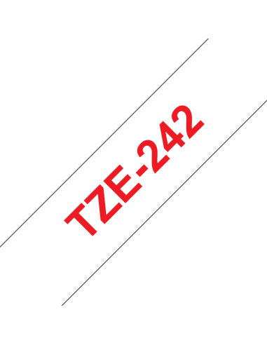 Brother - TZE-242 - Etiquettes - Rouge sur Blanc - Rouleau (18 mm x 8 m) - autocollant lamainé