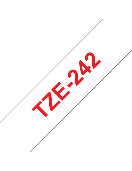 Brother - TZE-242 - Etiquettes - Rouge sur Blanc - Rouleau (18 mm x 8 m) - autocollant lamainé