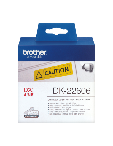 Brother - DK-22606 - Ruban jaune continu support film adhésif de 15 m et largeur 62 mm