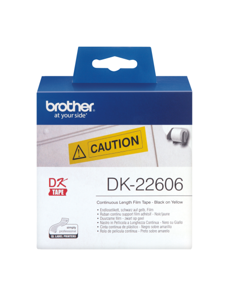 Brother - DK-22606 - Ruban jaune continu support film adhésif de 15 m et largeur 62 mm