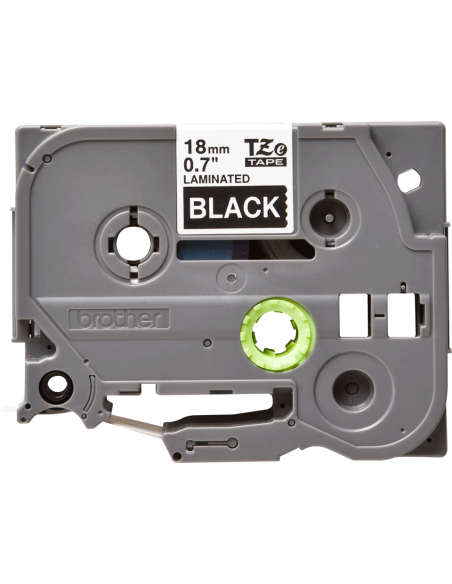 Brother - TZE-345 - Etiquettes - Blanc sur Noir  - Rouleau (18 mm x 8 m) - autocollant laminé
