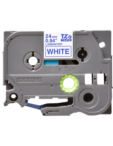 Brother - TZE-253 - Etiquettes - Bleu sur Blanc - Rouleau (24 mm x 8 m) - autocollant laminé