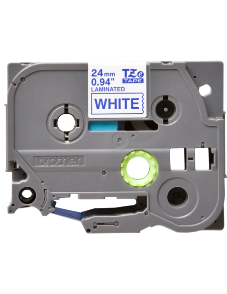 Brother - TZE-253 - Etiquettes - Bleu sur Blanc - Rouleau (24 mm x 8 m) - autocollant laminé