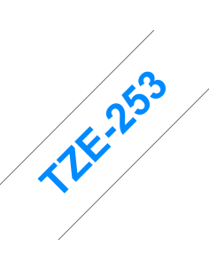 Brother - TZE-253 - Etiquettes - Bleu sur Blanc - Rouleau (24 mm x 8 m) - autocollant laminé