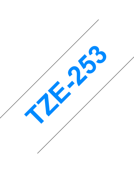 Brother - TZE-253 - Etiquettes - Bleu sur Blanc - Rouleau (24 mm x 8 m) - autocollant laminé