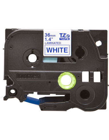 Brother - TZE-263 - Etiquettes - Bleu sur Blanc - Rouleau (36 mm x 8 m) - autocollant laminé