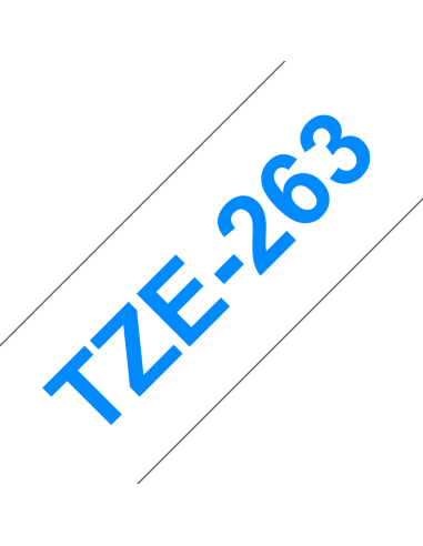 Brother - TZE-263 - Etiquettes - Bleu sur Blanc - Rouleau (36 mm x 8 m) - autocollant laminé
