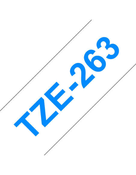 Brother - TZE-263 - Etiquettes - Bleu sur Blanc - Rouleau (36 mm x 8 m) - autocollant laminé
