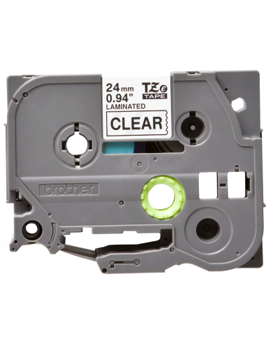 Brother - TZE-151 - Etiquettes - Noir sur Transparent - Rouleau (24 mm x 8 m) - autocollant lamainé