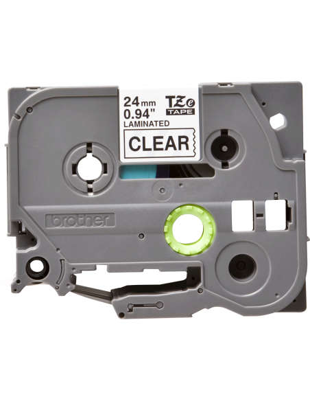 Brother - TZE-151 - Etiquettes - Noir sur Transparent - Rouleau (24 mm x 8 m) - autocollant lamainé