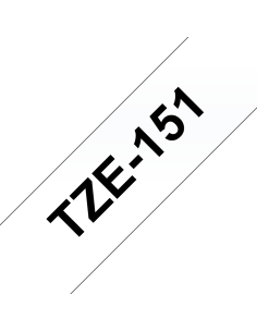 Brother - TZE-151 - Etiquettes - Noir sur Transparent - Rouleau (24 mm x 8 m) - autocollant lamainé