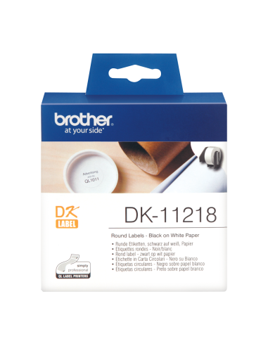 Brother - DK-11218 - Etiquettes rondes blancs (Ø 24 mm) - 1000 étiquettes