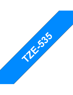 Brother - TZE-535 - Etiquettes - Blanc sur Bleu - 12 mm - Rouleau (1,2 cm x 8 m) - autocollant laminé