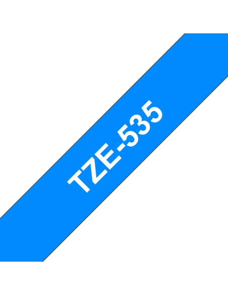 Brother - TZE-535 - Etiquettes - Blanc sur Bleu - 12 mm - Rouleau (1,2 cm x 8 m) - autocollant laminé