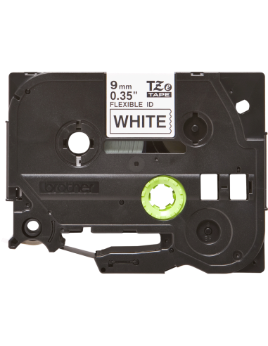 Brother - TZE-FX221 - Etiquettes - Noir sur Blanc 9 mm - Rouleau (0,9 cm x 8 m) - laminé flexi ID