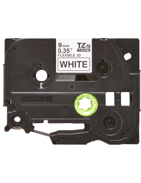 Brother - TZE-FX221 - Etiquettes - Noir sur Blanc 9 mm - Rouleau (0,9 cm x 8 m) - laminé flexi ID