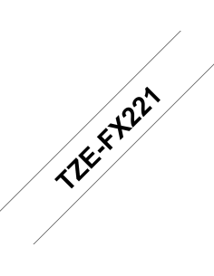 Brother - TZE-FX221 - Etiquettes - Noir sur Blanc 9 mm - Rouleau (0,9 cm x 8 m) - laminé flexi ID