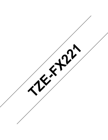 Brother - TZE-FX221 - Etiquettes - Noir sur Blanc 9 mm - Rouleau (0,9 cm x 8 m) - laminé flexi ID