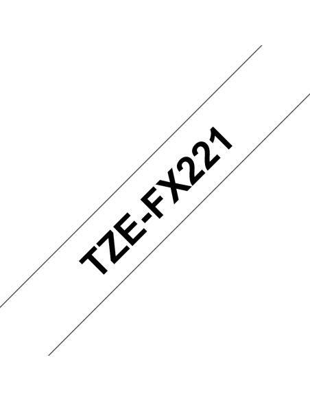 Brother - TZE-FX221 - Etiquettes - Noir sur Blanc 9 mm - Rouleau (0,9 cm x 8 m) - laminé flexi ID