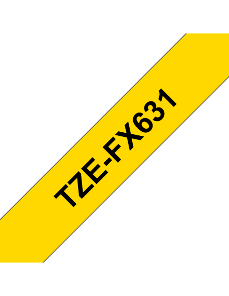 Brother - TZE-FX631 - Etiquettes - Noir sur Jaune - 12 mm - Rouleau (1,2 cm x 8 m) - laminé flexi ID