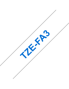 Brother - TZE-FA3 - Etiquettes - Bleu sur Blanc - Rouleau (12 mm x 3 m) textile thermocollant