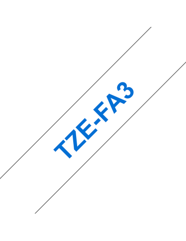 Brother - TZE-FA3 - Etiquettes - Bleu sur Blanc - Rouleau (12 mm x 3 m) textile thermocollant