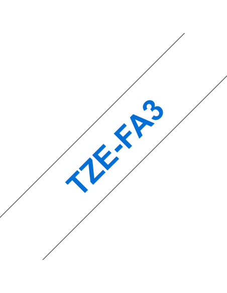 Brother - TZE-FA3 - Etiquettes - Bleu sur Blanc - Rouleau (12 mm x 3 m) textile thermocollant