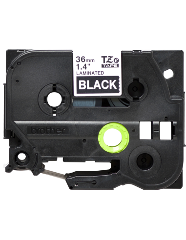 Brother - TZE-365  - Etiquettes - Blanc sur Noir - Rouleau (36 mm x 8 m) - autocollant laminé