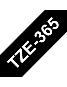Brother - TZE-365  - Etiquettes - Blanc sur Noir - Rouleau (36 mm x 8 m) - autocollant laminé