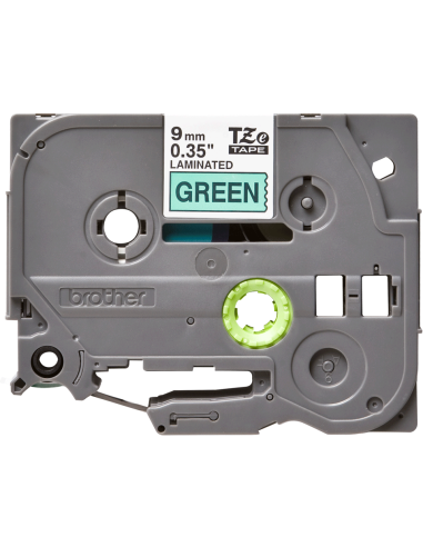 Brother - TZE-721 - Etiquettes - Noir sur Vert - 9 mm - Rouleau (0,9 cm x 8 m) - autocollant laminé