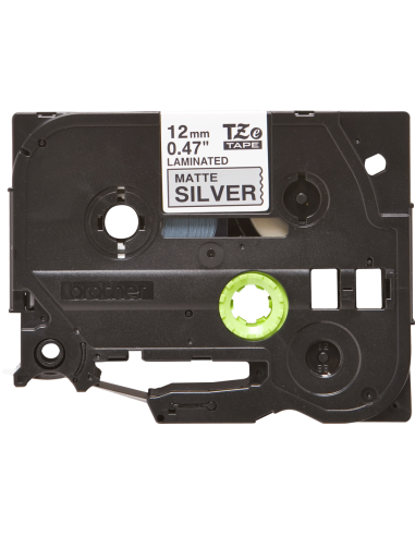 Brother - TZE-M931 - Etiquettes - Noir sur Argent Mat - 12 mm - Rouleau (1,2 cm x 8 m) - métallique laminé