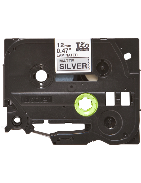 Brother - TZE-M931 - Etiquettes - Noir sur Argent Mat - 12 mm - Rouleau (1,2 cm x 8 m) - métallique laminé