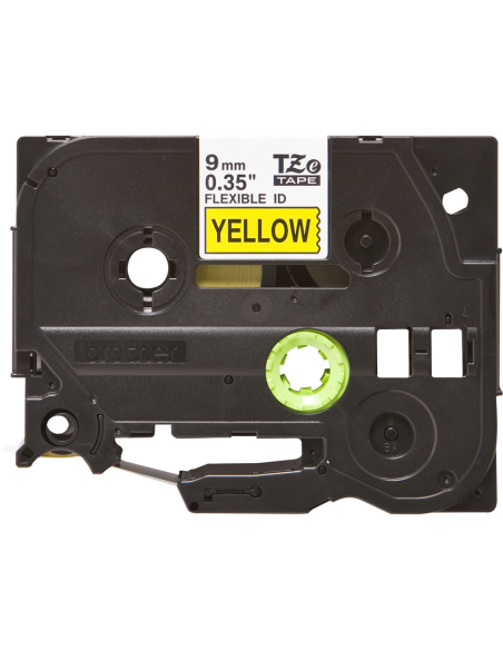 Brother - TZE-FX621 - Etiquettes - Noir sur Jaune 9 mm - Rouleau (0,9 cm x 8 m) - laminé flexi ID