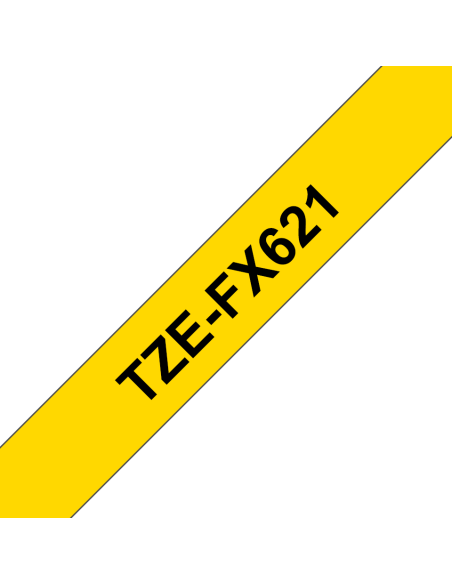 Brother - TZE-FX621 - Etiquettes - Noir sur Jaune 9 mm - Rouleau (0,9 cm x 8 m) - laminé flexi ID