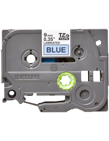 Brother - TZE-521 - Etiquettes - Noir sur Bleu - Rouleau (9 mm  x 8 m) - autocollant laminé