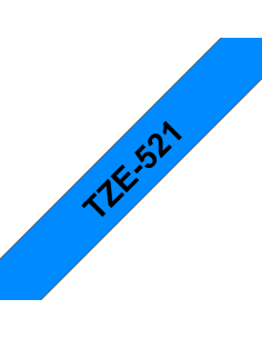 Brother - TZE-521 - Etiquettes - Noir sur Bleu - Rouleau (9 mm  x 8 m) - autocollant laminé