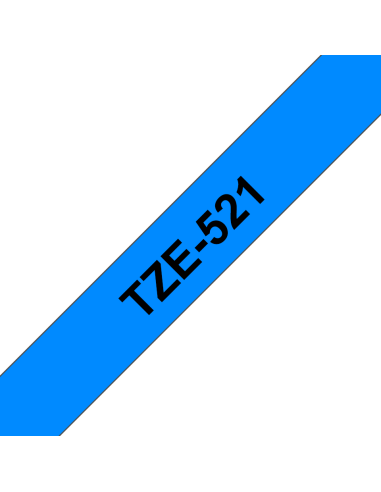 Brother - TZE-521 - Etiquettes - Noir sur Bleu - Rouleau (9 mm  x 8 m) - autocollant laminé