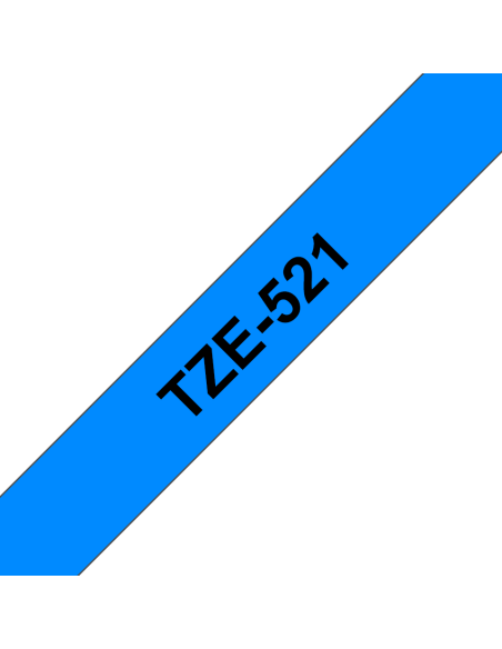Brother - TZE-521 - Etiquettes - Noir sur Bleu - Rouleau (9 mm  x 8 m) - autocollant laminé