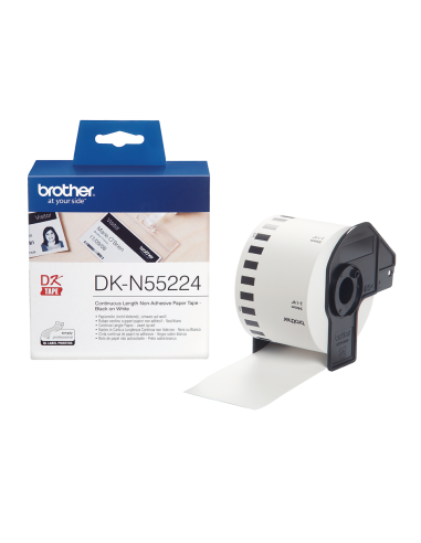 Brother - DK-N55224 - Ruban continu support papier non adhésif - Noir sur Blanc 54 mm x 30.38 m